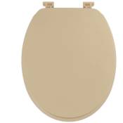 Abattant wc mdf 18 pouces couvercle design et attaches plastiques - beige Tendance