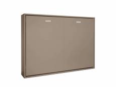 Armoire lit horizontale escamotable strada-v2 taupe mat couchage 140*200 cm. 20100861079