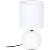 Atmosphera - Lampe céramique Timéo blanc strié H25cm