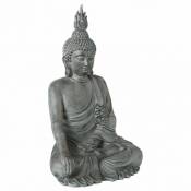 Atmosphera - Statue Déco Bouddha Assis 106cm Gris
