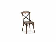 Chaise bois métal marron 45x42x90cm - bois, métal