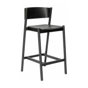 Chaise de bar en chêne noir 75 cm Oblique- Hübsch