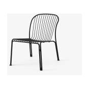 Chaise de jardin large en acier noir chaud Thorvald