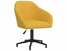 Chaise pivotante de bureau jaune velours