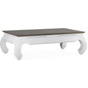 Decoration D ’ Autrefois - Table Basse Bois Blanc 125x70x40cm - Blanc