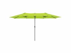 Double parasol 380x200 cm vert en polyester ml-design