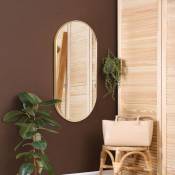 [en.casa] - Miroir mural Picciano ovale 30 x 60 cm doré
