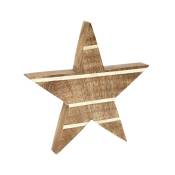 Étoile décorative en bois de mangue bois et crème