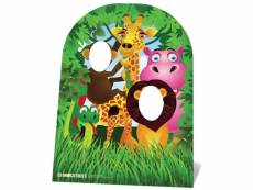 Figurine en carton passe-tête enfants dessin les animaux de la jungle h 120cm