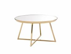 Finebuy table basse de salon 76x76x41 cm verre et metal | grande table de canapé ronde | design table d'appoint moderne