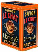 French Classics Boite Metal Decorative 12x8x15 cm pub Savon Le Chat Marseille