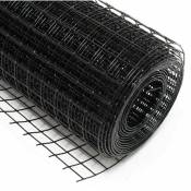 Grillage fil de volière 4 coins avec maille 25 x 25 mm 50 cm x5 m en noir