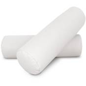 Happers - Coussin cylindrique 50x15 Blanc pack 2 unités 50x15 blanc - blanc