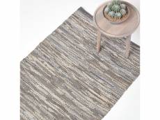 Homescapes tapis cuir denver tissé gris 120 x 180