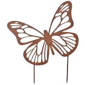 La Grande Prairie - Silhouette déco papillon 50x40cm - Rouille