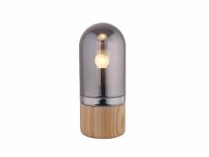 Lampe à poser cylindrique en verre teinté gris style scandinave – neils 70587241