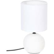 Lampe céramique Timéo blanc strié H25cm Atmosphera