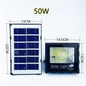 Lampe Solaire Exterieure 50W 100LED Projecteur led solaire impermeable avec telecommande, cordon de 5M, eclairage d'exterieur, ideal pour un jardin