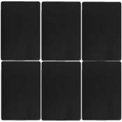 Lot de 6 Sets de table rectangulaire Tenor - 45 x 30 cm - Noir - Longueur 45, Largeur 30, Epaisseur 0.1cm - Noir