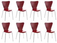 Lot de 8 chaises visiteur empilables calisto , rouge