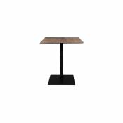 M-s - Table carrée 70x93 cm décor chêne et métal - BRAZA