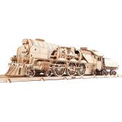 Maquette en bois train à vapeur 3D