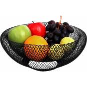 Memkey - Corbeille a Fruit en Métal Noir - 24 cm - Corbeille Fruit Décoratif pour Fruits, Légumes et Pain - pour la Cuisine, la Maison, Les Centres