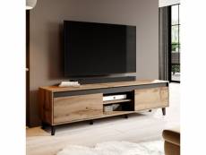 Meuble tv décor chêne wotan et anthracite 170 cm