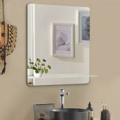 Miroir rectangulaire 60 x 70 cm sorrento avec tablette blanche - Blanc