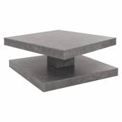 ML-Design Table basse avec plateau tournant gris table