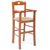Okaffarefatto - Chaise haute en merisier avec assise en paille