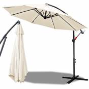 Parasol de 3.5m, parasol de jardin, parasol de balcon, parasol feu tricolore UV40+, beige - beige - Swanew