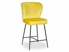 Paris prix - chaise de bar velours design "elsa" 100cm jaune