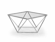 Paris prix - table basse design en verre "luna" 80cm argent