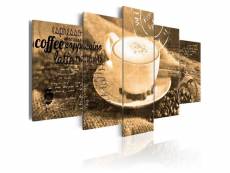 Paris prix - tableau "coffe espresso cappuccino latte machiato ... Sepia" 50 x 100 cm