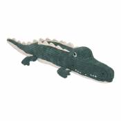 Peluche crocodile en velours côtelé - Vert - 80 x 16 x h. 23 cm
