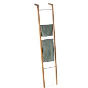 Porte-serviettes bambou, Échelle escalier sur pied, 5 barres torchons vêtements, HxlxP 180 x 35 x 20cm, nature - Relaxdays