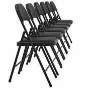 [Pro.tec] 6X chaises visiteurs (Noir - rembourrées)(en