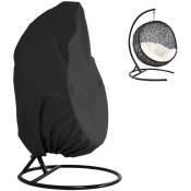 Protective Cover, Egg Swing Chair Covers Waterproof Dust Proof Black Hanging Chair Cover for Outdoor Garden Patio Swing Chair 190 x 115cm