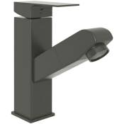Robinet de lavabo rétractable de salle de bain mitigeur de lavabo mitigeur de salle de bain finition maison intérieur 17,2 cm finition grise - Gris