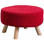 Rond Puff Baris Rouge 49x30cm Thinia Home Rouge