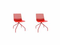 Set 2 chaise araignée wire - resol - rougeacier peint, fibre de verre, polypropylène