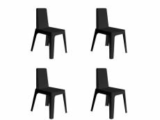 Set 4 chaise julia - resol - noir - polypropylène 540x560x820mm