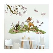 Stickers Muraux Animaux Foret Autocollant Mural Bambi