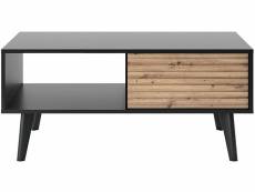 Table basse rectangulaire en bois "silas" - noir-chêne