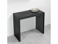 Table console extensible forda noir charbon-cadre gris ardoise largeur 90cm 20100892864
