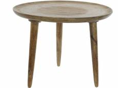 Table d'appoint en bois de manguier coloris naturel - diamètre 70 x hauteur 47 cm