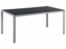 Table de jardin en aluminium et verre noire 160 x 90