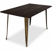 Table de salle à manger Stylix - 140 cm - Bois Foncé Bronze métallisé - Bois, Fer - Bronze métallisé