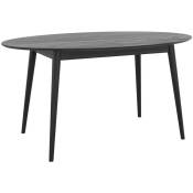 Table ovale Eddy 6 personnes en bois noir 150 cm - Noir